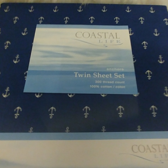 Coastal Life Twin Anchor Sheet Set - Picture 5 of 8